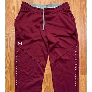 Under Armour Qualifier Hybrid Warm-Up Pants Zip Ankles Stealth Red Mens M 27"